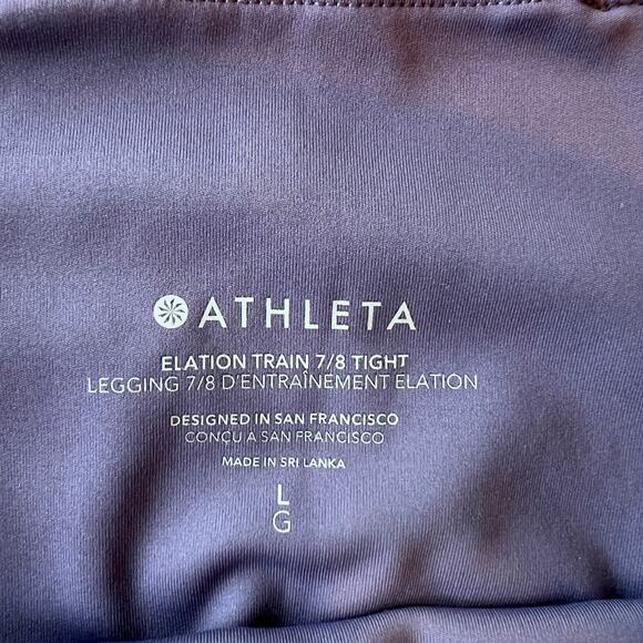 Athleta Elation Train 7/8 Tight Leggings Purple Women's L - Picture 7 of 9